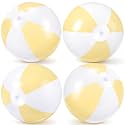 MiniInflat 4 Pack Pastel Beach Balls,Macaron Yellow,24 Inch