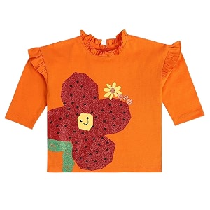 miniklub baby round neck full sleeves knitted cotton knit top pack of 1 orange 2-3y