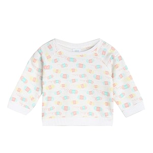 miniklub girls pink amp white checked sweatshirt