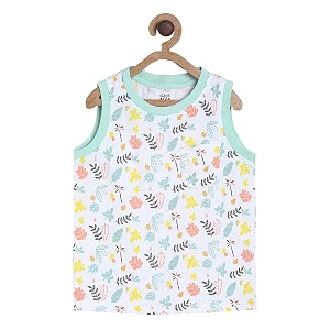 miniklub boys white printed round neck pure cotton t-shirt