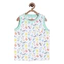 miniklub Boys White Printed Round Neck Pure Cotton T-Shirt