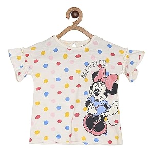 miniklub girls off-white printed pure cotton top