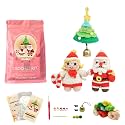 minimal beee Beginner Christmas Crochet Kit - 3-Piece Santa &amp; Mrs. Claus Set, Complete Craft Supplies with Video Tutorials for Christmas Tree Decor.Gift Hobby for Adults