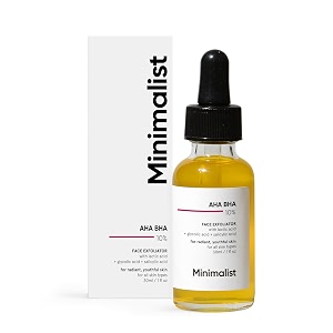 minimalist 10 aha bha exfoliating serum for beginners ahas lactic acid amp glycolic acid amp bha salicylic acid serum 30ml