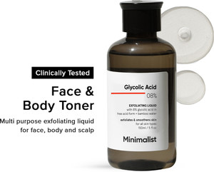 minimalist 8 glycolic acid toner for women  men  glowing skin men  women