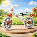 Minimalist Aesthetic Balance Bike for Kids | Adjustable Seat & Handlebars | Durable First Bicycle for Boys & Girls | Safe Learning & Development for 18 Month to 5 Years Old Kids.
