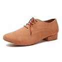 Minishion Dancing Shoes for Men 1" Standard Heel Leather Ballroom Dance Shoes