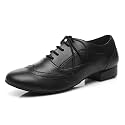 Minishion Dancing Shoes for Men 1" Standard Heel Leather Ballroom Dance Shoes