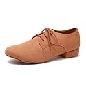 Minishion Dancing Shoes for Men 1" Standard Heel Leather Ballroom Dance Shoes