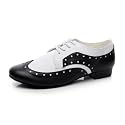 Minishion Dancing Shoes for Men 1" Standard Heel Leather Ballroom Dance Shoes