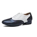 Minishion Dancing Shoes for Men 1" Standard Heel Leather Ballroom Dance Shoes