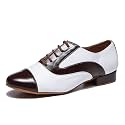 Minishion Dancing Shoes for Men 1" Standard Heel Leather Ballroom Dance Shoes
