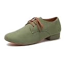 Minishion Dancing Shoes for Men 1" Standard Heel Leather Ballroom Dance Shoes