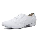 Minishion Dancing Shoes for Men 1" Standard Heel Leather Ballroom Dance Shoes