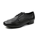 Minishion Dancing Shoes for Men 1" Standard Heel Leather Ballroom Dance Shoes