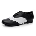 Minishion Dancing Shoes for Men 1" Standard Heel Leather Ballroom Dance Shoes
