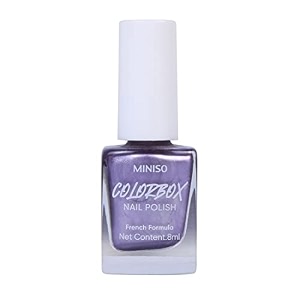 miniso long-lasting nail polish quick dry french formula nail paint metallic finish 8ml - 35 metal purple