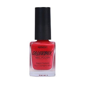 miniso long-lasting nail polishquick dry french formula nail paint glossy finish8ml10 neon rose