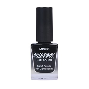 miniso long-lasting nail polishquick dry french formula nail paint8ml05 black