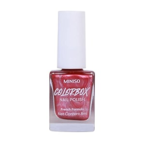 miniso long-lasting nail polish quick dry french formula nail paint metallic finish 8ml - 36 metal fuchsia