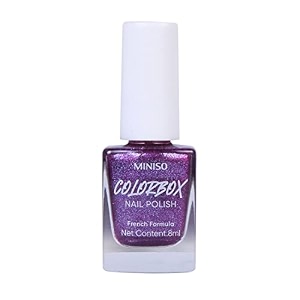 miniso long-lasting nail polishquick dry french formula nail paint glossy finish8ml34 shiny purple