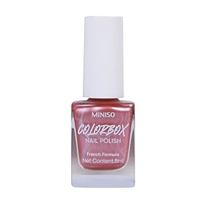 miniso long-lasting nail polish quick dry french formula nail paint metallic finish 8ml - 38 metal rose