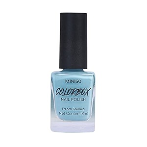 miniso long-lasting nail polishquick dry french formula nail paint glossy finish8ml04 light blue