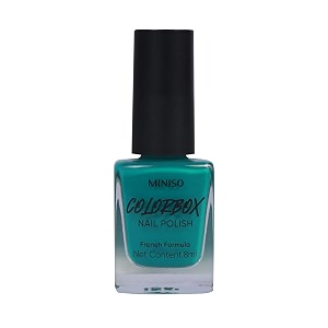 miniso long-lasting nail polishquick dry french formula nail paint glossy finish8ml01 turquoise green