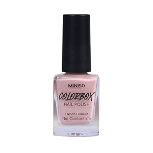 miniso long-lasting nail polishquick dry french formula nail paint glossy finish8ml08 peachy beige