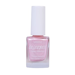 miniso long-lasting nail polish quick dry french formula nail paint metallic finish 8ml - 39 metal pink