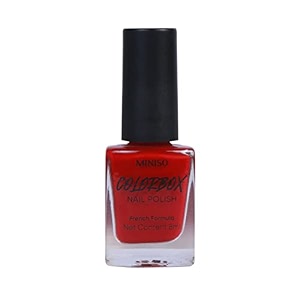 miniso long-lasting nail polishquick dry french formula nail paint glossy finish8ml11 rough red