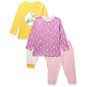 minitatu baby-girls cotton solid clothing set pack of 2