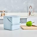 Minky Homecare Kitchen Compost Bin – Countertop Food Waste Caddy with Easy Wipe Clean Interior – Made in The UK, 0.9gal, Slate Blue
