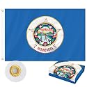 Minnesota Flag 3x5 FT Outdoor, MN Flag Embroidered Seal Heavy Duty Outside