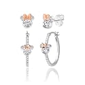 Minnie Mouse Hoop and Stud Earrings Set Official License, Cubic Zirconia