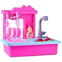 Minnie Toy Kitchen Sink for Kids - Pretend Play Sink with Electric Faucet &amp; Running Water, 22-Piece Kitchen Accessories Set, Pink Role Play Toy Set|Birthday Gift for Toddlers and Girls 3+