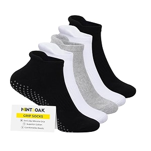 mint amp oak grip socks for men amp women ankle cotton anti slip socks ideal for yoga pilates elderly caresenior citizen walking home