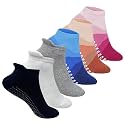 Mint &amp; Oak Pilates Socks with Grips for Women, Ankle Length Non-Slip Yoga Socks, Cotton Ideal For Yoga, Pilates, Gym, Workout, Cute Women's Gift
