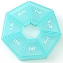 Mint Aqua Pill Organizer, Small Pill Case, Weekly Medicine Pill Organizer 1 Time a Day, Pill Container, Pill Holder Daily