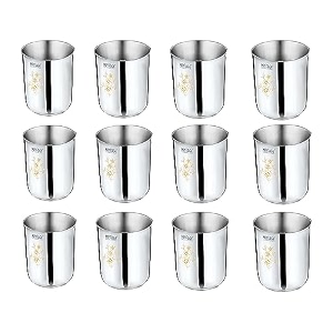 mintage stainless steel water glass purex laser 18 gauge kitchenware set of-12 pcs mirror finish 35years of innovation and quality