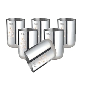 mintage stainless steel water glass sigma extra heavy laser 18 gauge kitchenware set of-6 pcs mirror finish 35years of innovation and quality