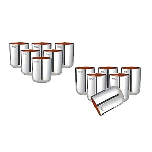 mintage stainless steel water glass sigma extra heavy plain 18 gauge kitchenware set of-12 pcs mirror finish 35years of innovation and quality