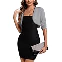 MINTLIMIT Women 3/4 Sleeve Shrug Bolero Open Front Jersey Cropped Cardigan
