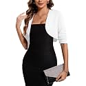 MINTLIMIT Women 3/4 Sleeve Shrug Bolero Open Front Jersey Cropped Cardigan