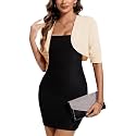 MINTLIMIT Women 3/4 Sleeve Shrug Bolero Open Front Jersey Cropped Cardigan