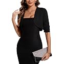 MINTLIMIT Women 3/4 Sleeve Shrug Bolero Open Front Jersey Cropped Cardigan