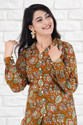 MintMarie Women Printed Yellow Night Suit Set