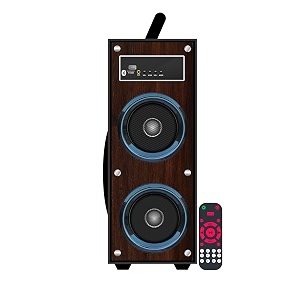 mi-royal pro 90w tower speaker 1834 inch height 6534 inch subwoofer 10mm wooden heavy cabinet mic supportable bluetoothauxmicfmusb with remote control rgb lights pure black