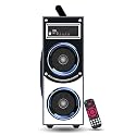 MOXXO-6T 90W Tower Speaker Easy Handle 18" Inch Height 6.5" SUBWOOFER Heavy Cabinet Mic supportable Bluetooth/Aux/Mic/FM/USB with Remote (White)