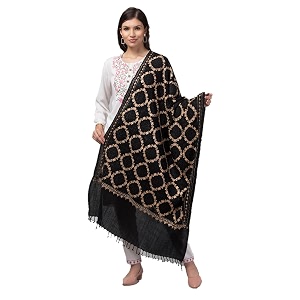 mintt tweedle women39s pure wool kashmiri embroidery stoleshawlwrap for winters 28 x 80 - inches